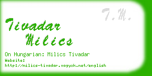 tivadar milics business card